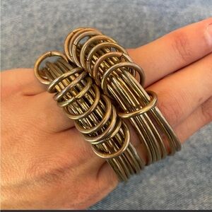Retro bronze wire bracelets in a boho style jewellery lot 2 pair